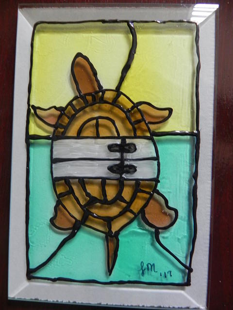 Faux Stained Glass Turtle