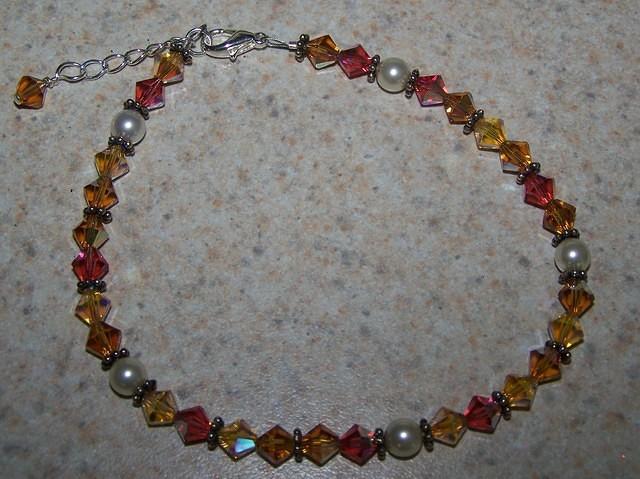 Swarovski Crystal and Pearl Ankle Bracelet