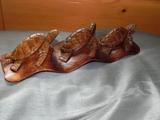 Wooden Turtle Sculpture