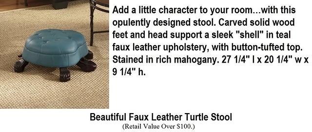 Faux Leather Turtle Stool