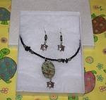 Glass Bead amp Turtle Necklace amp Earrings